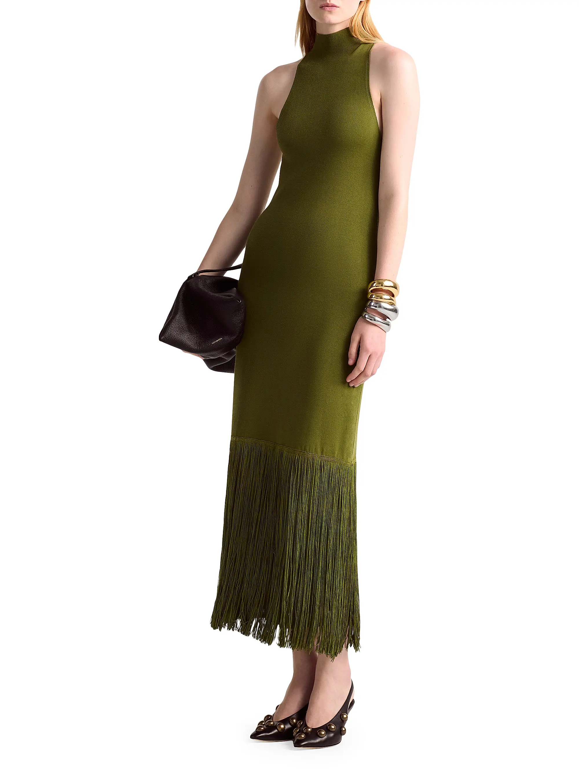 【Massimo Dutti】Long dress with fringe detail - STUDIO Massimo Dutti | Long Fringed Dress - STUDIO