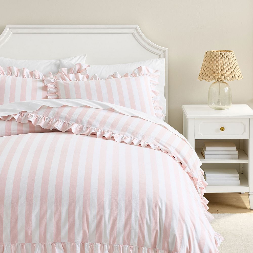 Pottery Barn Teen | Cabana Stripe Ruffle Duvet Cover